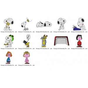 12 Snoopy Embroidery Designs Collection 06